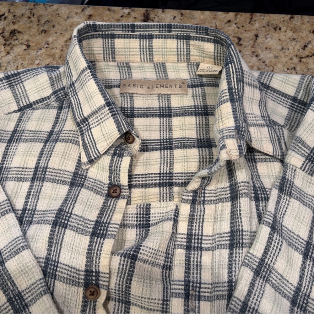 Basic Elements Lightweight Plaid Overshirr